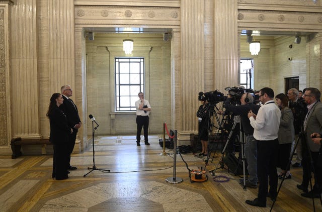 Deputy First Minister Emma Little-Pengelly and DUP leader Gavin Robinson 