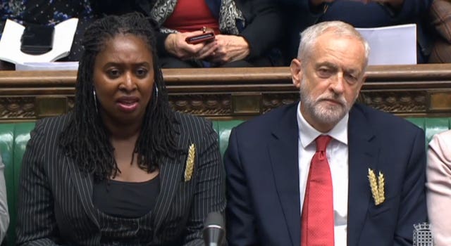 Dawn Butler and Jeremy Corbyn