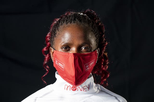 Kenya's Brigid Kosgei said she just wants to try her best at the London Marathon on Sunday