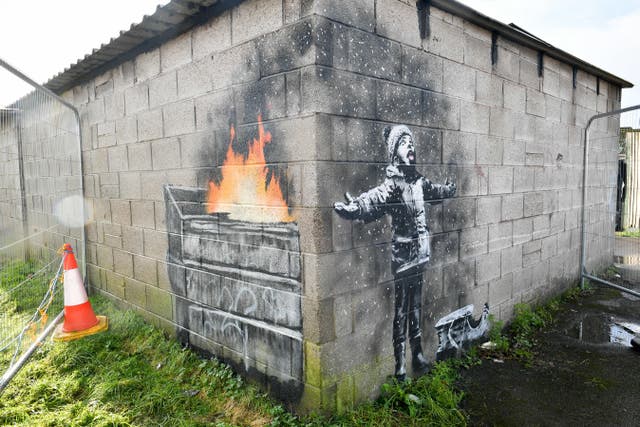 Garage with Banksy artwork