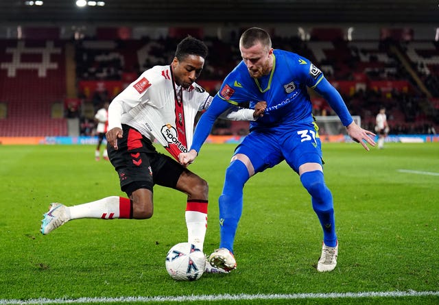 Kyle Walker-Peters, left, captained Southampton on a humiliating evening