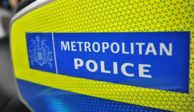 A general view of a Metropolitan Police logo on a motorcycle