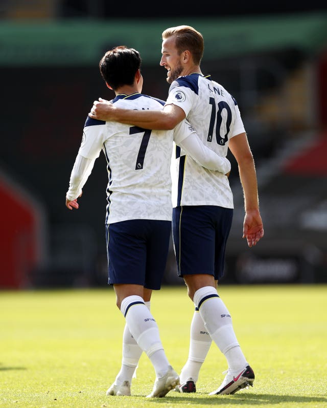 Harry Kane, right, and Son Heung-min