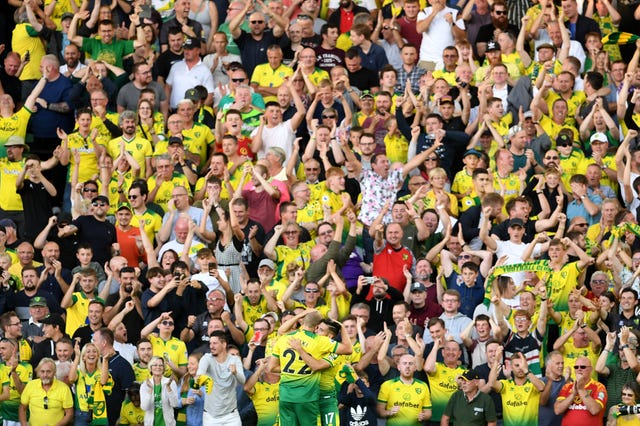 Norwich fans celebrate