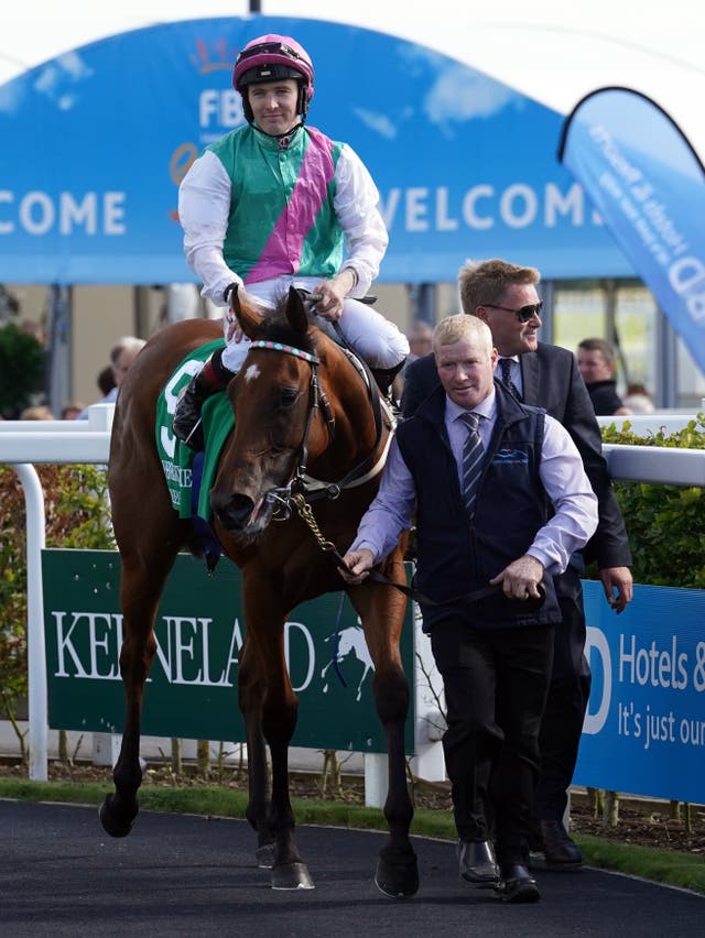 Colin Keane and Babouche return to the winner's enclosure