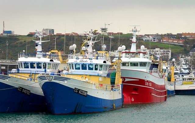 Fishing boats moored in the port of Boulogne