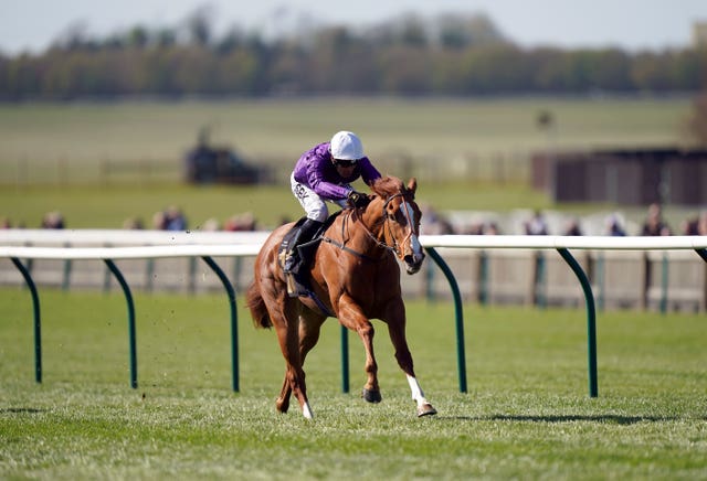 Mammas Girl ridden by jockey Sean Levey on their way to winning the Lanwades Stud Nell Gwyn Stakes on day two of the bet365 Craven Meeting at Newmarket Racecourse