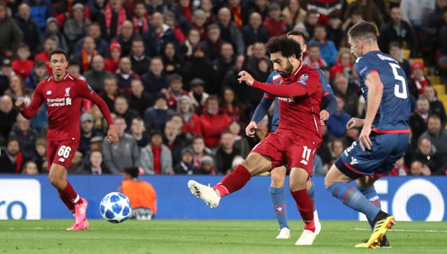 Mohamed Salah reached 50 goals for Liverpool with his brace against Red Star Belgrade