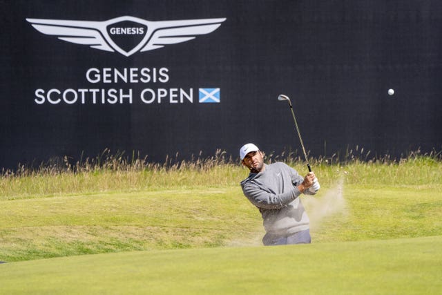 Scottie Scheffler on the sixth hole at the 2025 Scottish Open