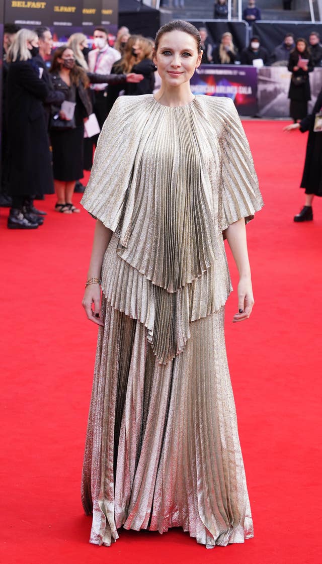 Caitriona Balfe on the red carpet at the Belfast European premiere at the BFI London Film Festival 2021