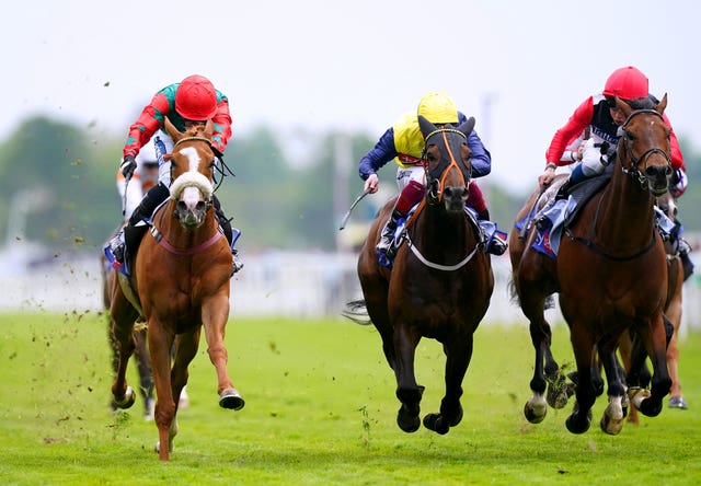 Croupier (right) won a thrilling Sky Bet Hambleton Handicap 