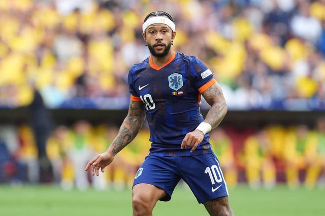 Netherlands forward Memphis Depay during a match at Euro 2024