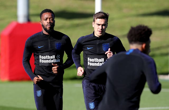 Chalobah (left) and Harry Winks (right) in training with England