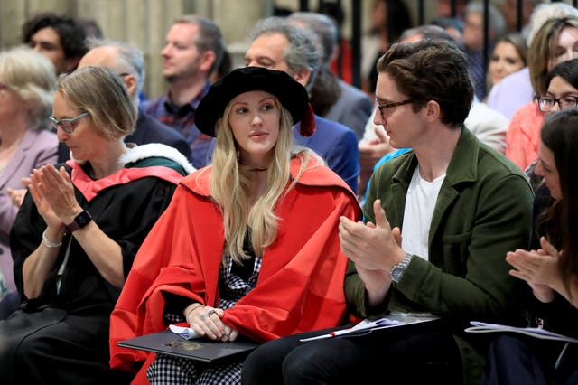 Ellie Goulding with Caspar Jopling getting her honorary degree