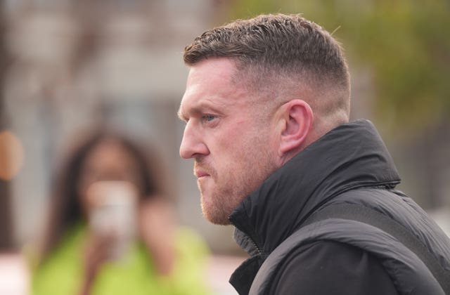 Robinson is currently held at HMP Woodhill in Milton Keynes (Yui Mok/PA)
