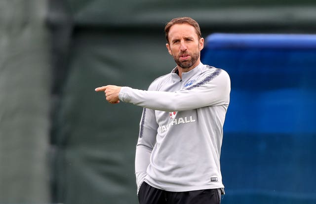 England manager Gareth Southgate during the training session at the Spartak Zelenogorsk Stadium, Zelenogorsk (Owen Humphreys/PA)