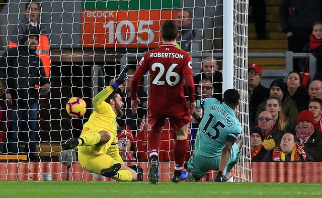 Arsenal's Ainsley Maitland-Niles had put the visitors ahead at Anfield