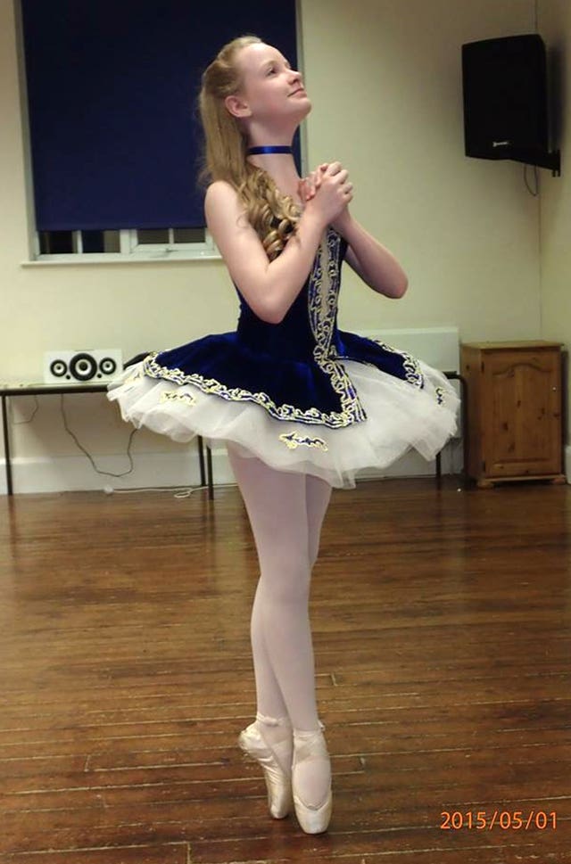 Schoolgirl Holly Brown ballet dancing