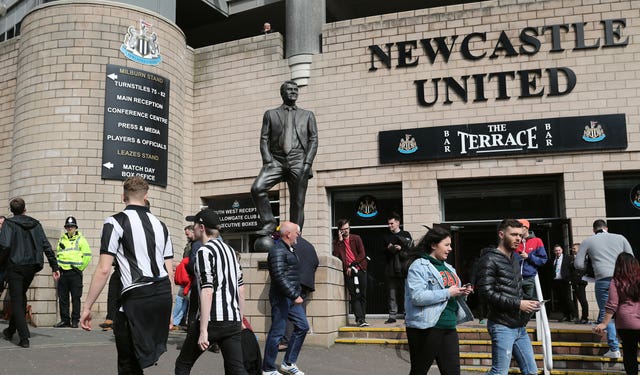 Newcastle fans outside the ground