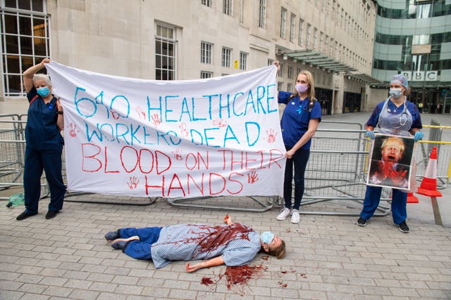 NHS worker protests