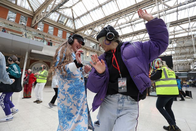 David Bowie fans enjoyed a silent disco at Waterloo station 