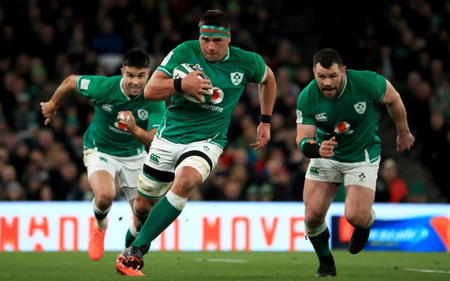 CJ Stander, centre, is among eight foreign-born players in Ireland's 23-man squad