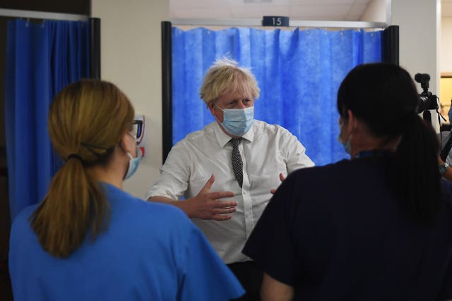 Boris Johnson meets medical staff