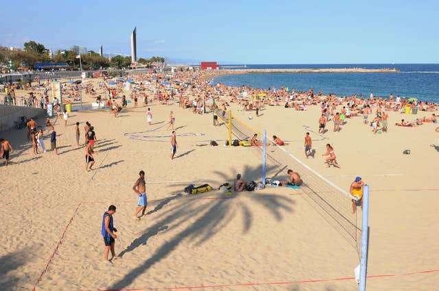 A general view of Platja Nova Icarie beach in Barcelona