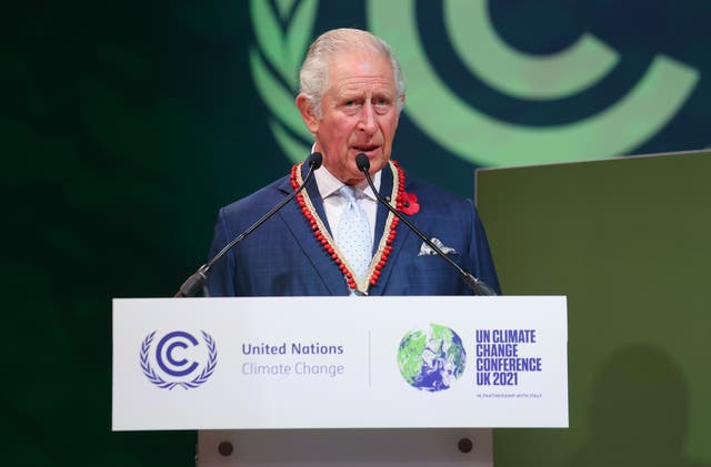 Charles addressing the Cop26 summit in Glasgow