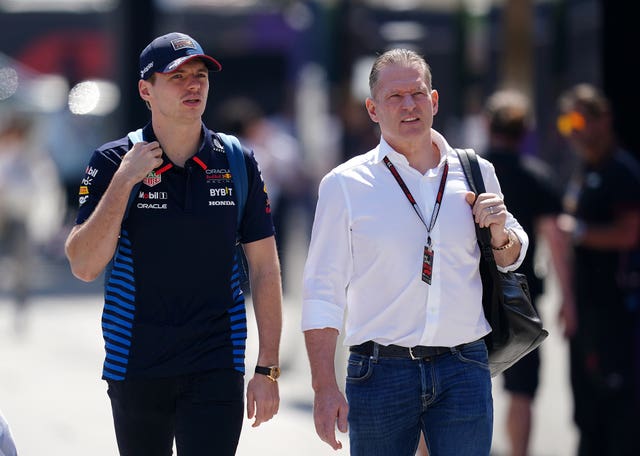 Jos Verstappen (right) has spoken about Horner's situation at Red Bull