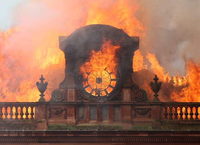 The blaze at the Primark store in Belfast city centre 