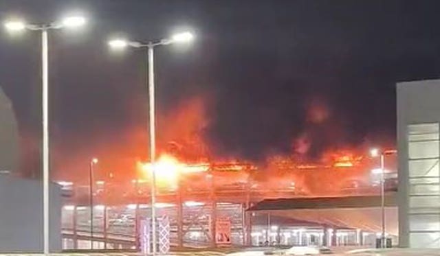 Fire at Luton Airport car park 