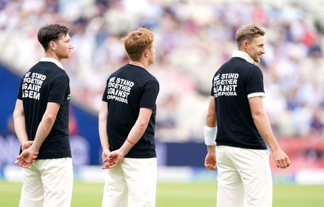 England players wore 'Moment of Unity' t-shirts in their home internationals in the summer (Mike Egerton/PA)