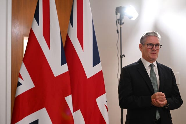 Prime Minister Sir Keir Starmer gives a media interview ahead of addressing the United Nations General Assembly in New York