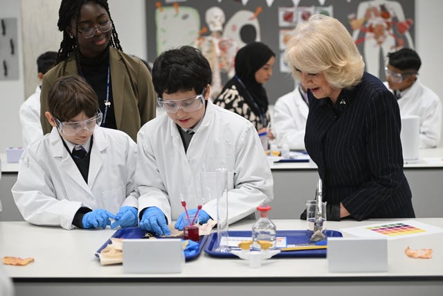 Queen Camilla visit to Mulberry Academy London Dock