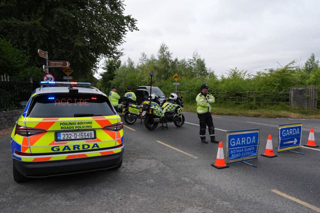 Garda at the site of the crash