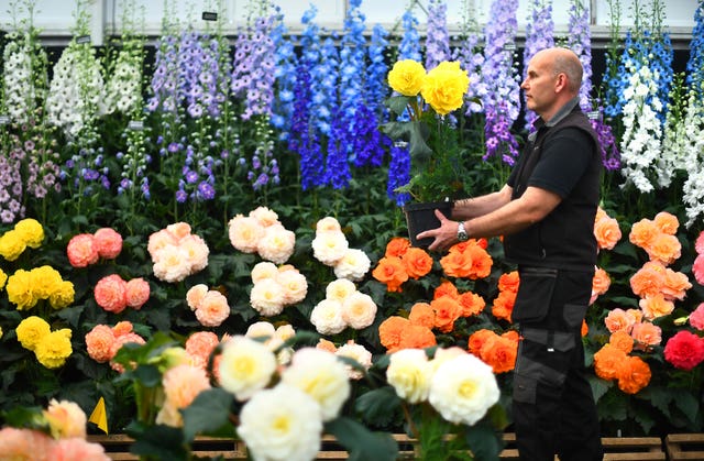 Flower displays in the grand pavilion are usually a central feature of the show (Victoria Jones/PA)