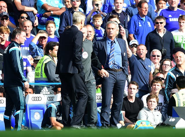 Wenger (left) will come up against old adversary Jose Mourinho at Old Trafford this weekend