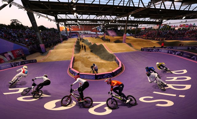 BMX riders in action