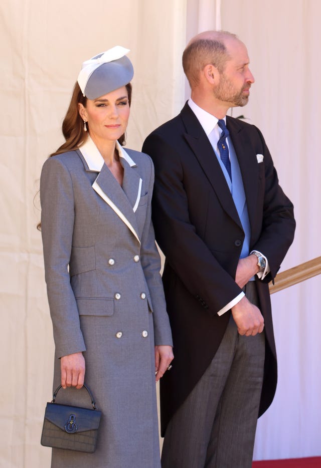 The Prince and Princess of Wales during the ceremonial welcome at Windsor Castle