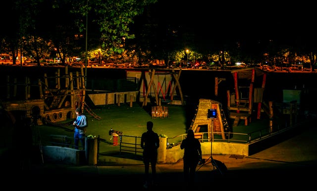 The playground where the knife attack was carried out