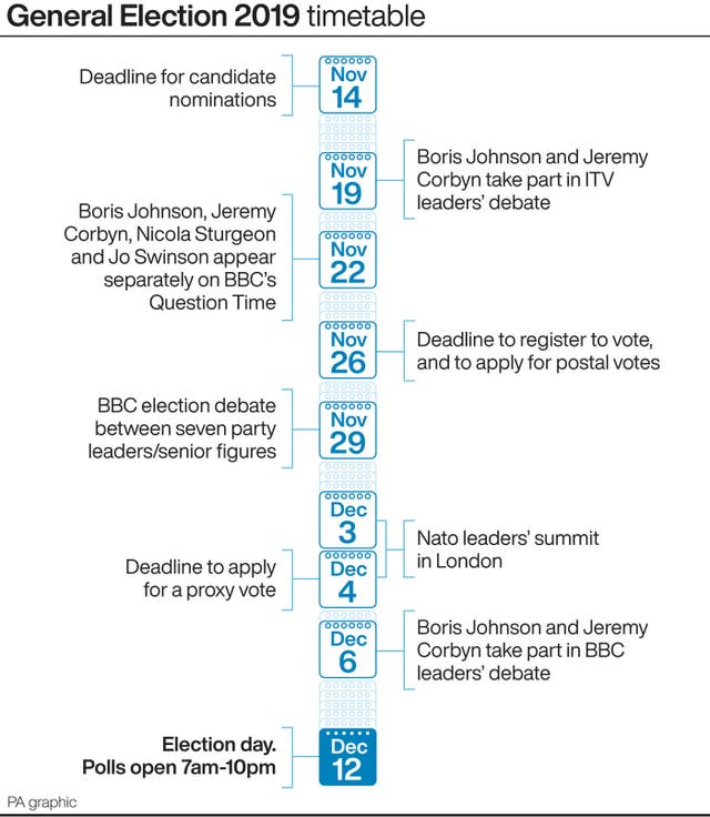 General Election 2019 timetable