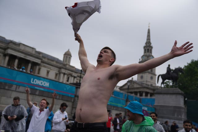 Fans watch England vs Germany