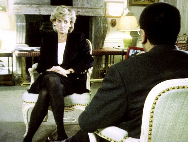 Diana, Princess of Wales, during her 1995 interview with Martin Bashir for the BBC