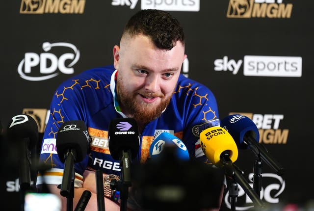 Josh Rock at a press conference