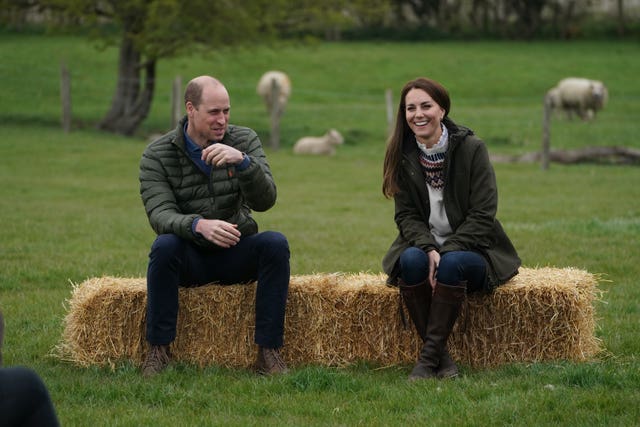 The Duke and Duchess of Cambridge at Manor Farm in Little Stainton, Durham