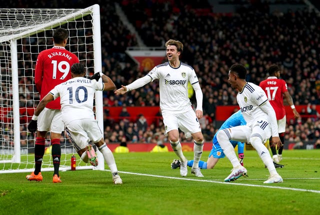 Raphael Varane's own goal put Leeds 2-0 up 