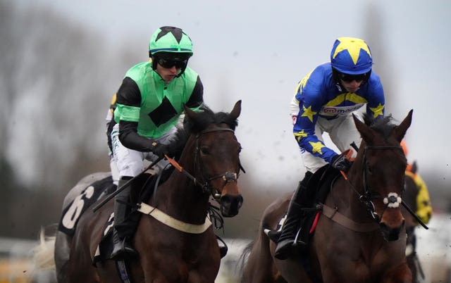 Love Is Golden and Niall Houlihan (left) took the novice hurdle