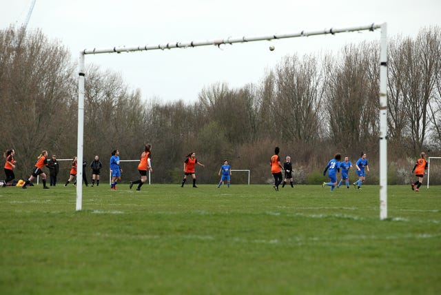 A football match on Hackney Marshes in London (Steven Paston/PA)