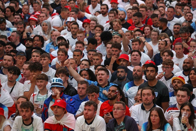 Fans watching Spain v England